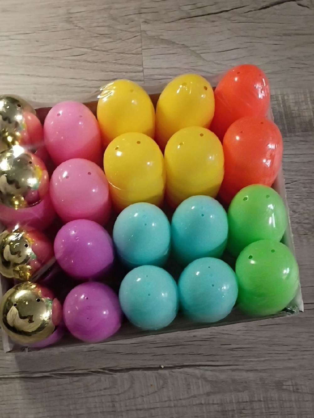 Set of Colorful Plastic Easter Eggs - Mixed Bright Colors